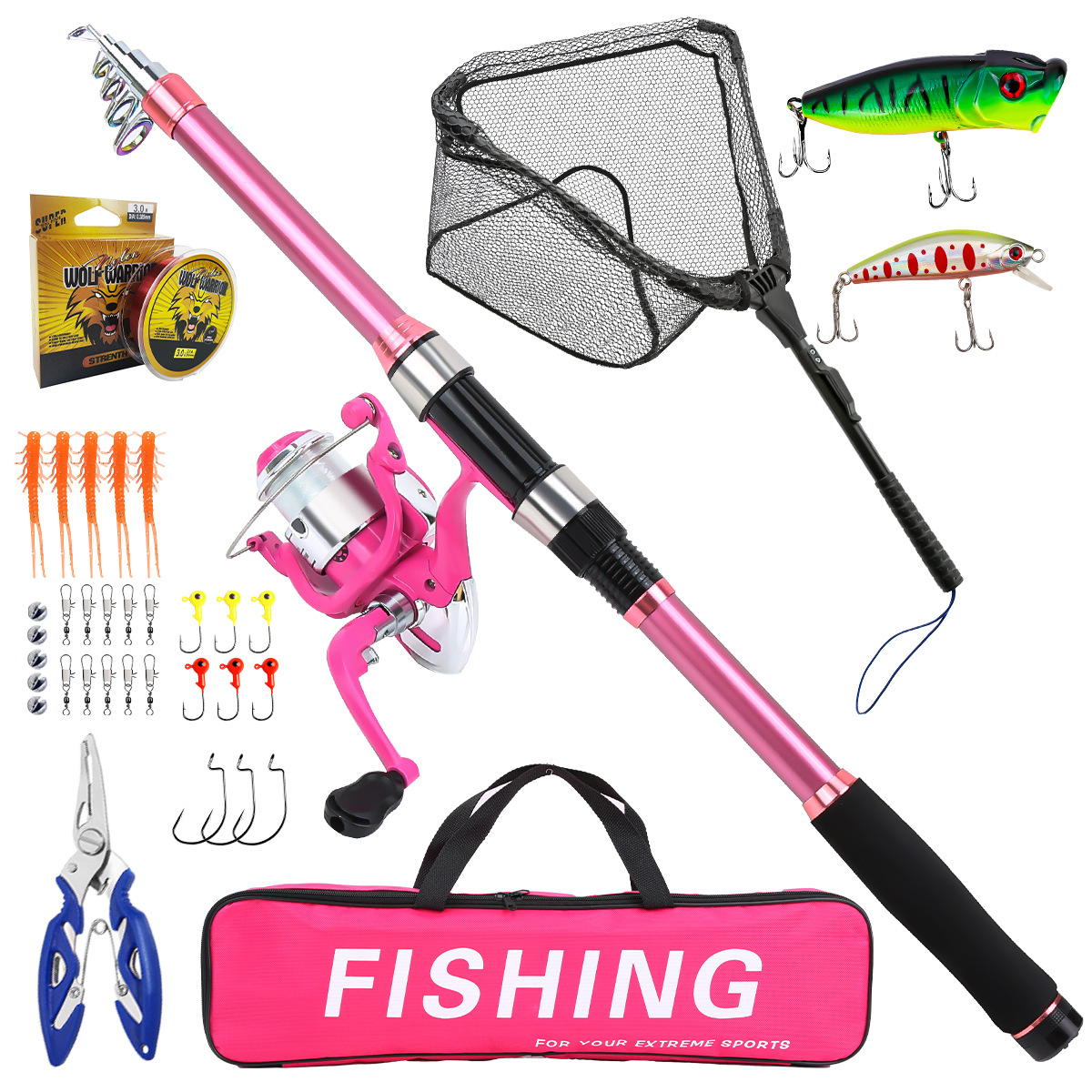 Fishing Rod Spinning - Kit complet de canne à pêche