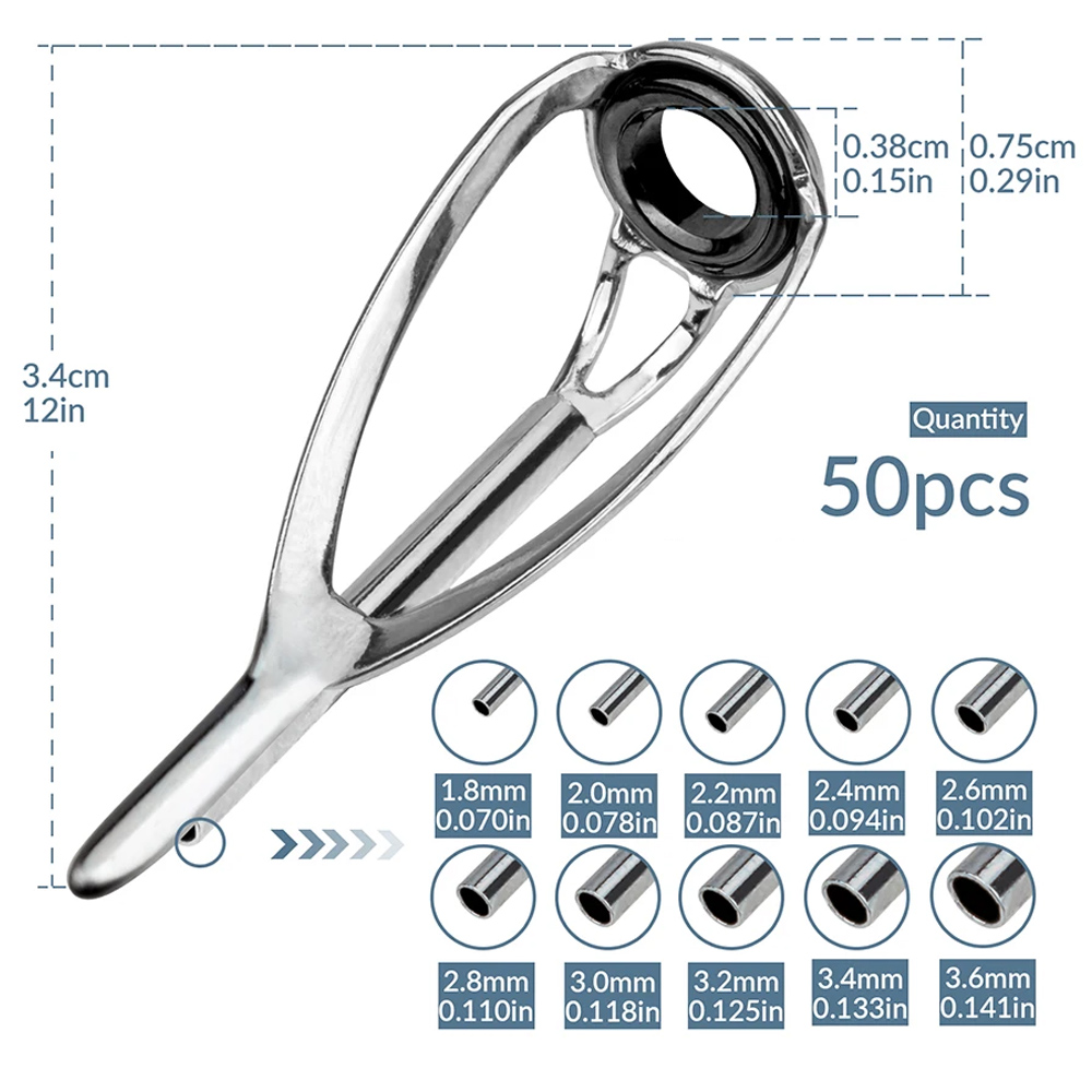 Fishing Rod Guide Replacement - THKFISH 50pcs Guides de canne à